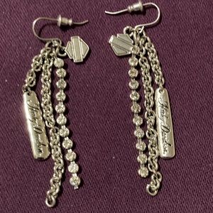 Harley Davidson bling dangle earrings . Very pretty and light to wear .